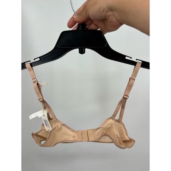 Aerie Smoothez Nude Mesh Unlined Underwirw Balconette Bra Size 32B - Picture 3 of 4